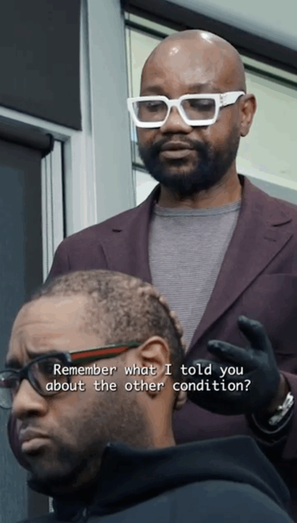Anwar and Dr. Umar meet for the first time to discuss Anwar’s chronic scalp condition. The diagnosis is grim: after 16 years, Folliculitis Decalvans has spread and affected his entire scalp.