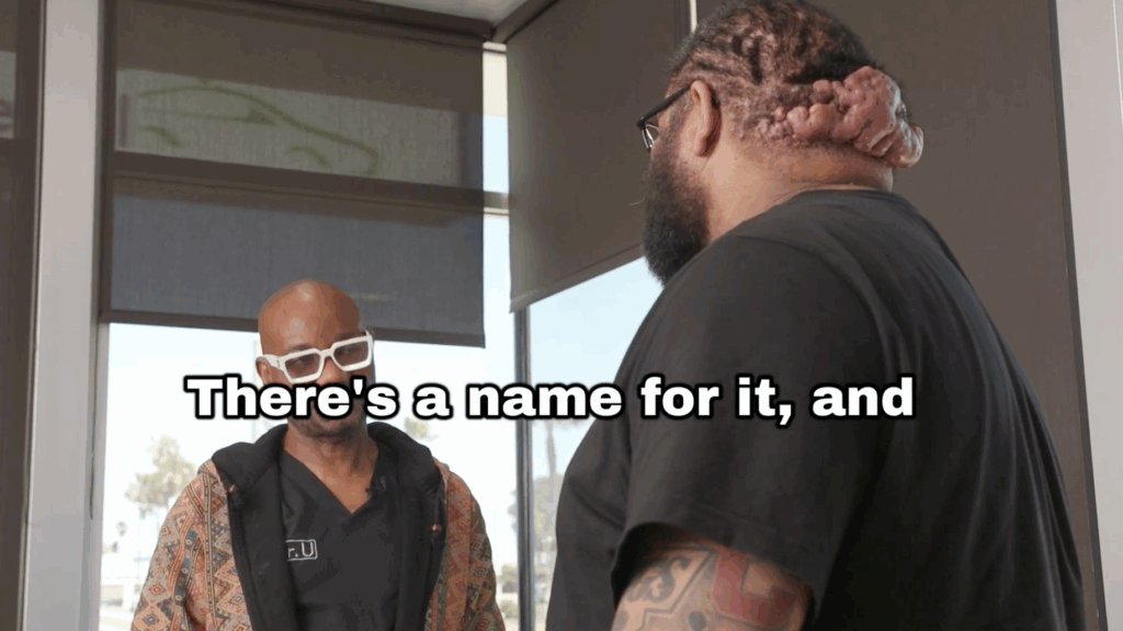 Dr. Sanusi Umar is checking John’s scalp and he immediately knows the scalp conditions that he currently has.