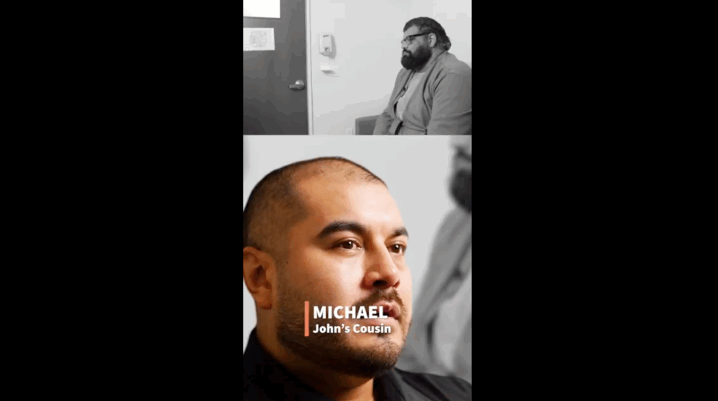 Michael, John’s cousin, expresses his worries about John’s mental health declining because his painful scalp lumps. 