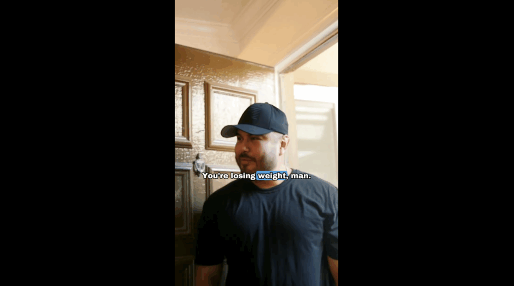 Michael, John’s cousin, visited him at his house and immediately saw that he is starting to lose weight.