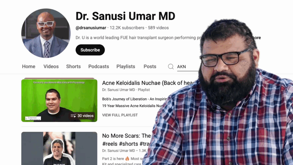  John saying how his previous doctor has referred him to Dr. Sanusi Umar, hoping to finally get the cure for his scalp conditions.