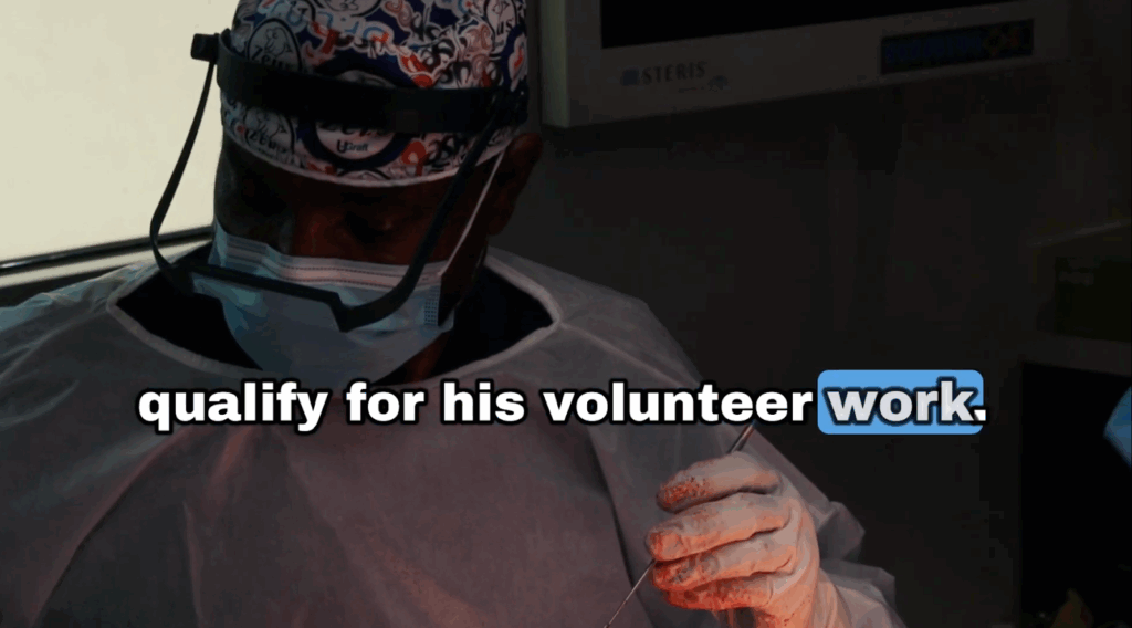 Dr. Sanusi Umar, doing a free surgical treatment as part of his volunteer work for The Hair Peace foundation.