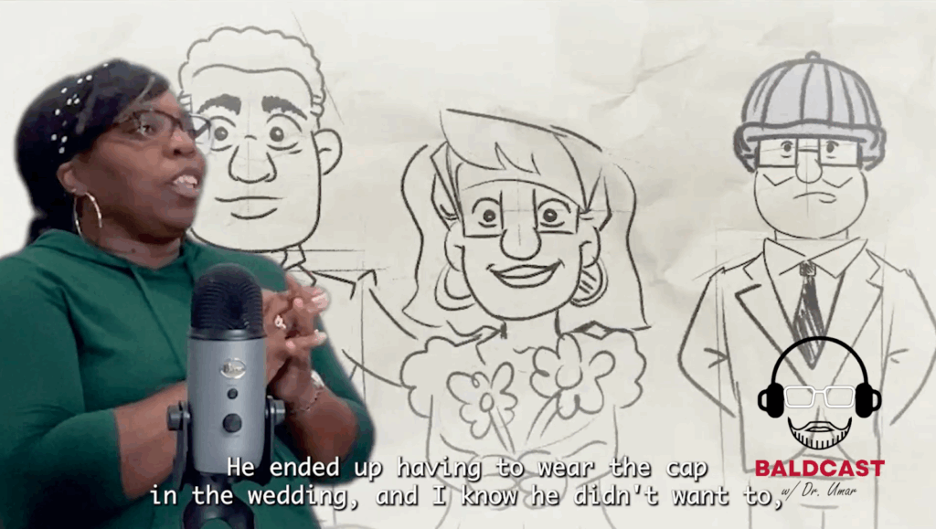 Adrian was happy for his mom, but was scared of the judgement he would receive if she stood at the altar with her wedding party. He insisted on wearing a beanie to her wedding to hide his AKN lesion.