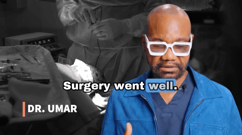 Dr. Umar, the Bumpinator, happily announced that the surgery to remove John's AKN lesions was a full success.