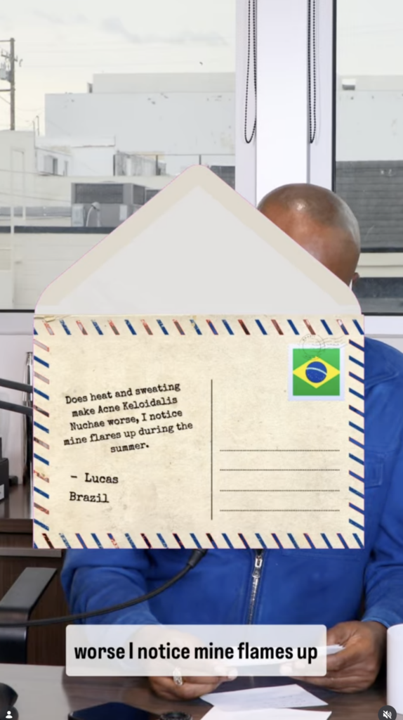 Dr. Sanusi Umar seated behind an envelope graphic displaying Lucas's written AKN question.
